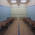 Additional space setting up this year in the squash courts