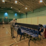Swindon show preparation setting out the chairs